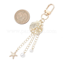 Coque en plastique et alliage avec décorations en forme de pendentif étoile de mer&nbsp;HJEW-JM04690