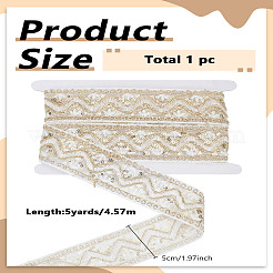 5 ярд полиэфирной кружевной ленты с вышивкой и пайеткой OCOR-LP0003-09B