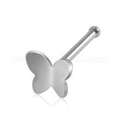 304ステンレススチール製鼻骨リング  蝶  ステンレス鋼色  7mm  ピン：0.8mm&nbsp;WGAA0D0-03