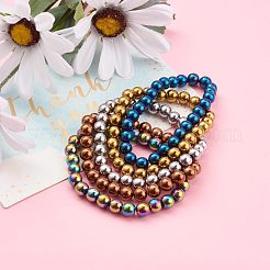 Немагнитные синтетические гематит бусины растягивать браслеты&nbsp;BJEW-JB05926