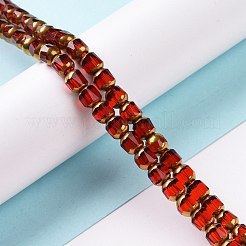 Гальванические прозрачные стеклянные бусины GLAA-P003-C01