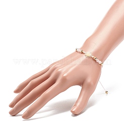 Bracciale a maglie di sole con pietre preziose naturali e perline di ematite sintetica da donna&nbsp;BJEW-JB08964