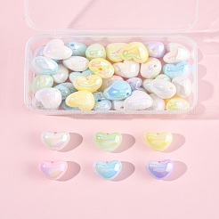 40шт акриловые бусины с УФ-покрытием MACR-FS0002-18