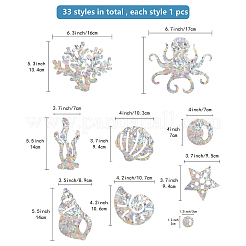 Водостойкие ПВХ цветные лазерные витражи пленка клейкие наклейки DIY-WH0256-077