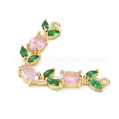 Ciondoli connettore in ottone micro pavé di zirconi cubici&nbsp;CU-CBA5B4D-03G-01