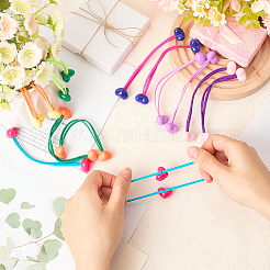 7 шт. 7 стиля акриловые резинки для волос в форме сердца карамельного цвета OHAR-CP0001-22B