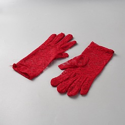 Перчатки из полиэстерового кружева с цветочным узором&nbsp;AJEW-WH20048-67