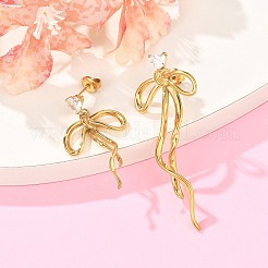 Серьги-гвоздики из нержавеющей стали 304 с микропаве из прозрачных кубических цирконий EJEW-I318-01G-04