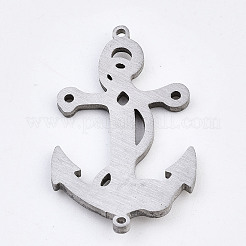 変色しない304ステンレススチールリンクコネクター  レーザー切断  アンカー  ステンレス鋼色  30.5x18.5x1.5mm  穴：1mm&nbsp;STAS-T059-21P