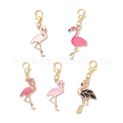 5 шт. подвеска в форме фламинго из эмалевого сплава HJEW-JM03786
