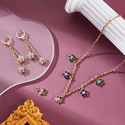 10шт 5 цвета латунные прозрачные кубические подвески из циркония ZIRC-PH0001-49