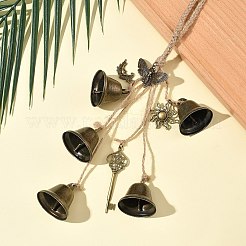 Железный колокольчик и сплав ключей/солнца/луны подвесные украшения&nbsp;HJEW-JM03430