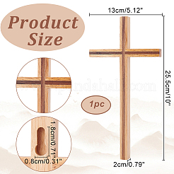 Cruz de madera de nogal y caucho&nbsp;AJEW-WH0041-40