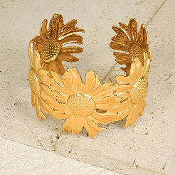 Шикарные браслеты-манжеты из нержавеющей стали 304 daisy для женщин&nbsp;OC7411-2