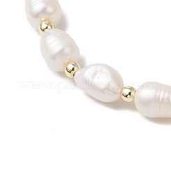 Браслеты из натуральных пресноводных жемчугов для женщин BJEW-JB11593