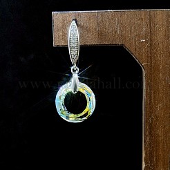 Boucles d'oreilles en laiton avec zircone cubique de micro pave&nbsp;WG9930B-01