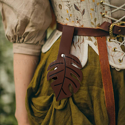 2 шт. зажимы для кардигана из искусственной кожи с листьями&nbsp;JEWB-CL0001-01B