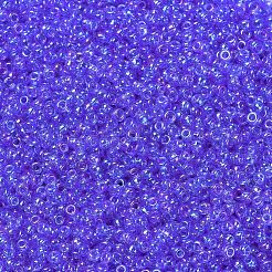 MIYUKIラウンドロカイユビーズ  日本製シードビーズ  （rr261)透明サファイアab  11/0  2x1.3mm  穴：0.8mm  約1100PCS /ボトル  10 G /ボトル&nbsp;SEED-JP0008-RR0261