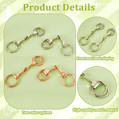 4 шт. 2-цветные застежки-скобы из цинкового сплава с D-образным кольцом FIND-GA0004-31