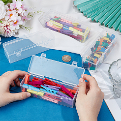 Mini boîtes de rangement à outils en plastique translucide avec couvercle à charnière&nbsp;CON-WH0086-170A
