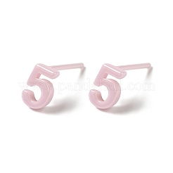 Orecchini a bottone in ceramica con zirconi e bioceramica ipoallergenica&nbsp;EJEW-C065-03F