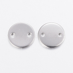 変色しにくい201ステンレススチールリンクコネクター  フラットラウンド  ステンレス鋼色  8x0.8mm  穴：1mm&nbsp;STAS-E149-11P