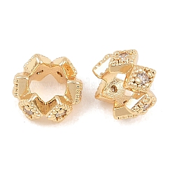 Латунь микропаве прозрачный кубический цирконий европейский бисер&nbsp;KK-L261-05G