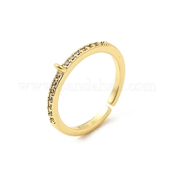 Оправы для колец-манжет из латуни с микропаве из кубического циркония RJEW-F188-03G