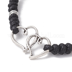 Braccialetti di fascino della lega del cuore&nbsp;BJEW-JB11503-02