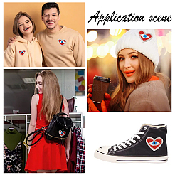 Сердце с вышитой аппликацией от сглаза&nbsp;LS-DIY-WH0401-27