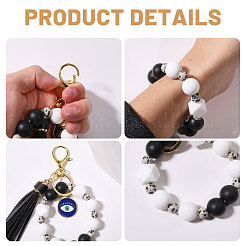2 porte-clés en silicone avec perles focales pour téléphone portable&nbsp;KEYC-CA00010