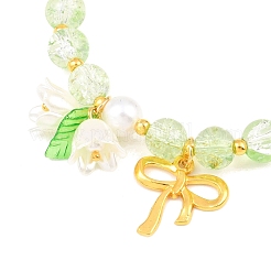 Браслеты из искусственного жемчужного стекла и акриловых круглых эластичных бусин&nbsp;BJEW-JB10083-02