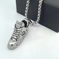 Ожерелья из нержавеющей стали с подвеской в виде спортивного кроссовка для женщин и мужчин WT9637