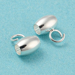 201 ステンレス鋼チューブベイル  ループベイル  バレル保釈ビーズ  銀  7x5x4mm  穴：2.5mmと2mm&nbsp;STAS-H180-08S