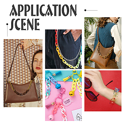 2 прядь 2 цвета ручной работы прозрачные акриловые цепочки для бордюров FIND-WR0002-26B