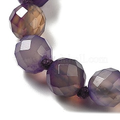 Collane di perline di agata blu naturale sfaccettata rotonda da 8 mm&nbsp;NJEW-F327-01A-05