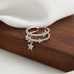 Кольца-манжеты из стерлингового серебра 925 пробы с родиевым покрытием для женщин STER-P065-21P