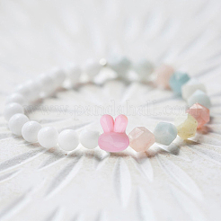 150 шт. непрозрачные однотонные акриловые бусины в форме кролика MACR-DC0001-06