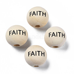 Набивные европейские бусины из натурального дерева WOOD-T019-44