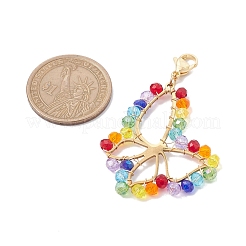 Стеклянные подвески из нержавеющей стали&nbsp;HJEW-JM01818-02