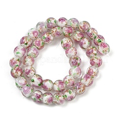 Нити бусин лампворк из песочного золота ручной работы&nbsp;LAMP-B028-03J-10mm