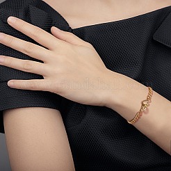 Браслеты с подвесками из латуни и браслеты с цепочкой для бордюров&nbsp;BJEW-SZ0001-005G