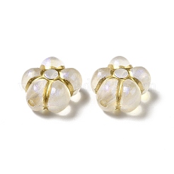 メッキアクリルビーズ  ゴールドライン入り  花  ゴールド  15x13.5x8mm  穴：1.6mm&nbsp;MACR-J123-43