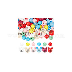 120 шт. 12 стиля натуральных деревянных европейских бусин WOOD-NB0002-78