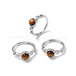 Натуральный тигровый глаз кольца палец&nbsp;RJEW-A084-04P-06