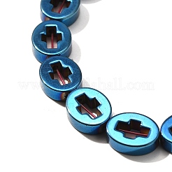 Brins de perles d'hématite non magnétiques synthétiques galvanisées&nbsp;G-L613-Z01-02