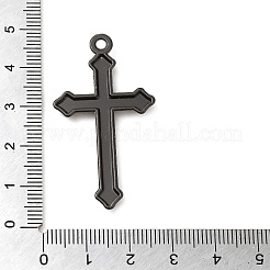 ラインストーン ペンダント付き合金  クロスチャーム  ブラック  44x24x3mm  穴：2.3mm&nbsp;FIND-G067-11EB
