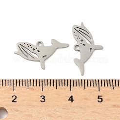 ステンレスペンダント201個  クジラ  11x19.5x1mm  穴：1.4mm&nbsp;STAS-P428-04A-P