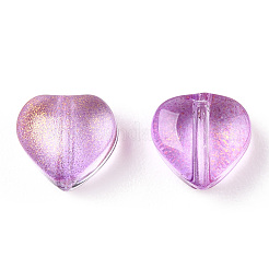 Perles de verre peintes par pulvérisation transparent&nbsp;GLAA-R211-02-B06