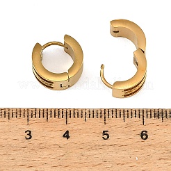 304ステンレススチール製キュービックジルコニアフープピアス（女性用）  ゴールドカラー  13.5x7mm&nbsp;SA-CBAF36C-02A-G